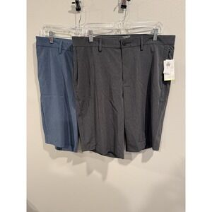 Old Navy Active Shorts Mens 34‎ Gray 10" Stretch Tech 2 Pairs Navy and Gray